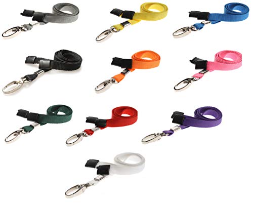 PCL Media ltd® 10 x Breakaway Safety Lanyard Neck Strap Swivel Metal Clip for Id Card Holder - Image 2