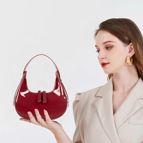 Image of Prpeko Shoulder Bag Crescent Retro Y2k Hobo Handbags 90s Underarm Purse Bag Fashion Clutch Purses for Women