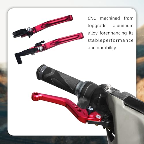 Flylin 1 Paar Kupplungstrommel Bremshebelgriff, CNC Aluminium Kupplungshebel Motorrad, Universal Trommel Bremshebel Griff Ersatz Für Motorräder/Mopeds