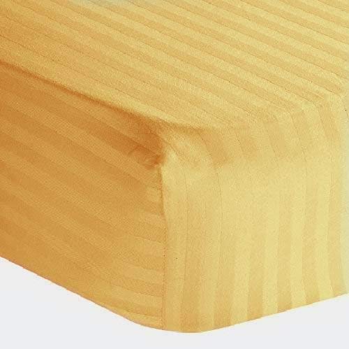 Fitted Sheets- Emperor, Gold Stripe Egyptian Cotton Extra Deep Pocket