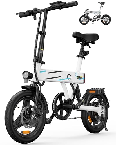 Finbike E Bike für Erwachsene 250W Motor, 25km/h Ebike Klapprad, 14 Zoll EBike Herren mit Smart Uphill, 280.8Wh Batterie, Elektrofahrrad mit 40KM Max PAS Reichweite, Mini E Fahrrad für Damen