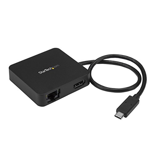 StarTech.com Adaptador Multipuertos USB Tipo C para Ordenador Portátil - Docking Station USB-C con Red Gigabit HDMI 4K y Puerto USB-A