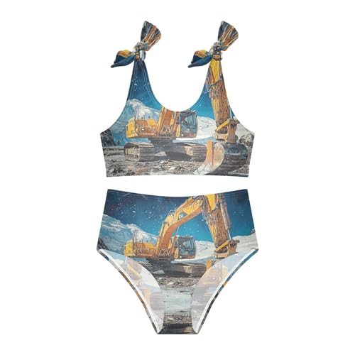 Excavator Blue Starry Night Girls Bikini Sets 2 Piece Swimsuits Bathing Suit Swimwear3