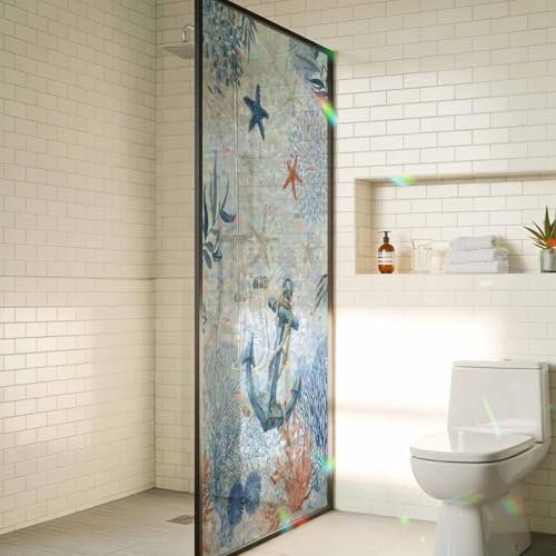 Película para ventana decorativa azul 17.7 x 78.7 pulgadas miniatura 5