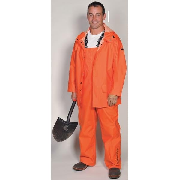 Image of Helly Hansen Mandal PVC Coated Rain Jacket for Men, Waterproof Rain Coat | Windbreaker, Rain Gear for Fishing & Work, Oil & Moisture-Resistant Fabric, Phthalate-Free, Cargo Pockets, 410g /m2 Polyester