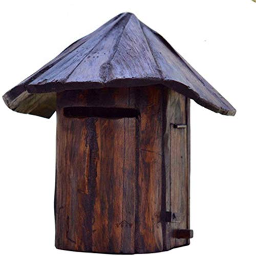Yasez Wooden Mailbox, Handicraft Wall-Mounted Outdoor Mailbox Wooden Postbox Creative Retro Mailbox #TOP20