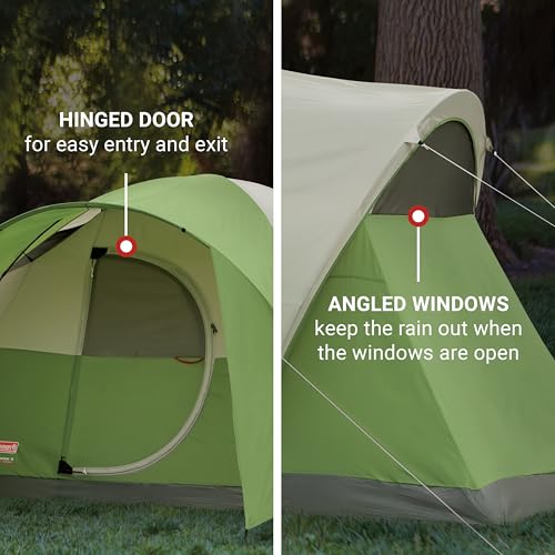 Image of Coleman Montana Camping Tent with Rainfly, Weatherproof Family Tent Sets Up in 15 Mins, Fits Multiple Airbeds