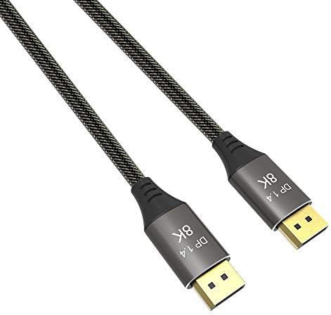 YIWENTEC 3 metry przewód miedziany Ultra HD 8K 4K DisplayPort kabel DP 1,4 8K 60 Hz 4K 144 Hz wysoka prędkość 32,4 Gb/s HDCP 3D cienki i elastyczny kabel DP do DP (3 m, 8 K)
