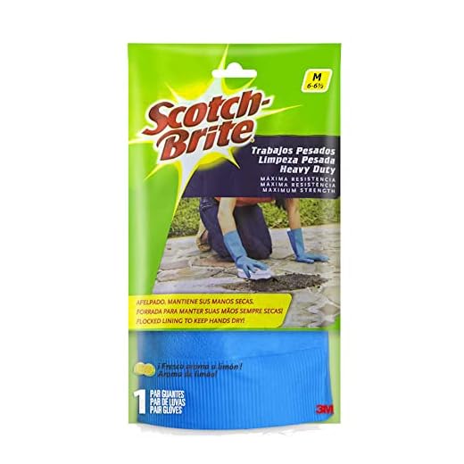 Scotch-Brite, 3M, Luva Limpeza Pesada, Azul, Tamanho M, 1 par