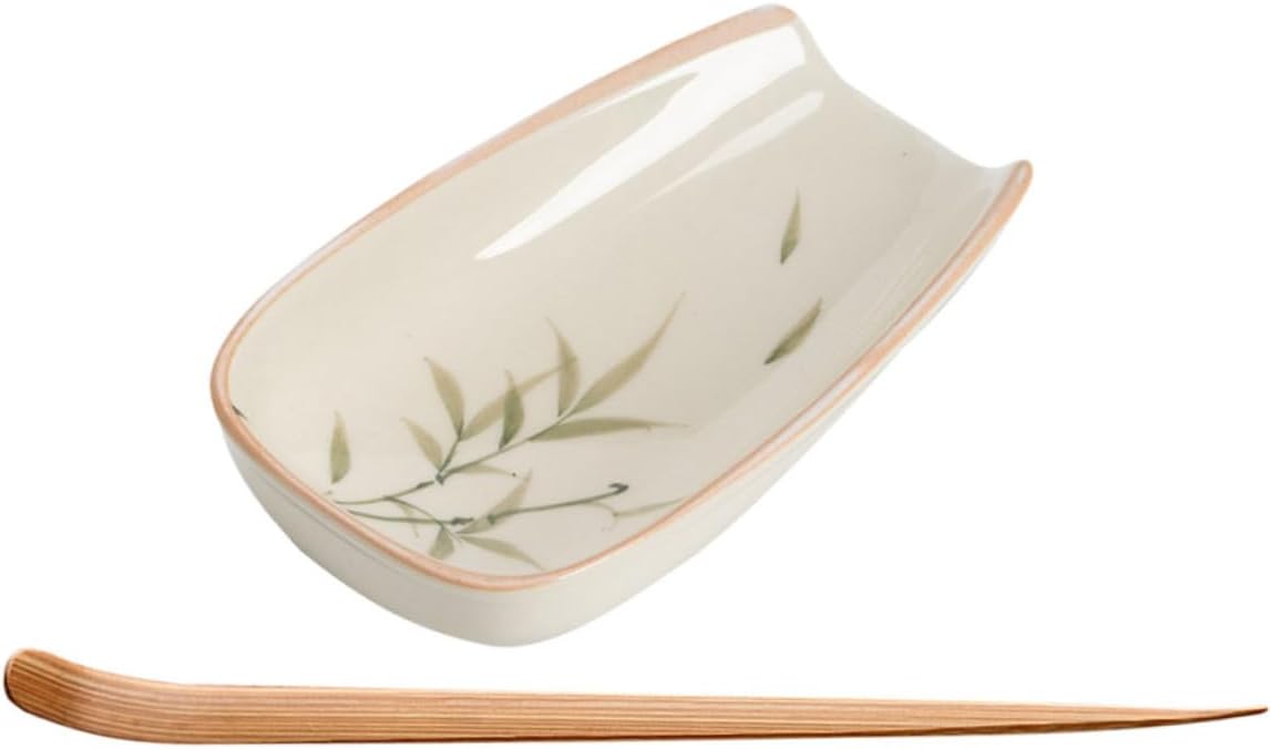 Ceramic Tea Scoop Set for Loose Leaf Tea Spoon 2-Piece Suitable for Home and Office Use