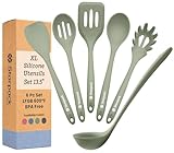 Starpack 'Like a Boss' XL Premium Silicone Cooking Utensils Set (6 Pcs) 13' - Heat Resistant Kitchen Utensils 600°F - Non-Stick Silicone Utensil Set - Large Kitchen Utensils Set for Cooking & Serving