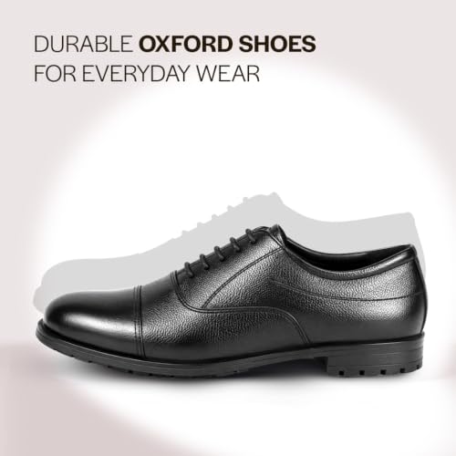 Image of FAUSTO Men's Genuine Leather Formal Office Comfort Broad Feet Oxford Lace Up Shoes