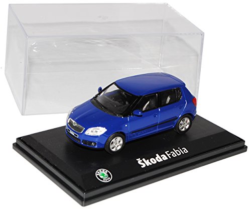 Skoda Fabia ii 2 2007 5 TÜrer Blau Blue Dynamic Uni 143ab008l 1/43 Abrex Modellauto Modell Auto Cover