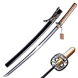 MURASAME Katana Sword Real Clay Tempered T10 Steel Advanced Polished Razor Sharp Full Tang