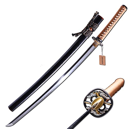 MURASAME Katana Sword Real Clay Tempered T10 Steel Advanced Polished Razor Sharp Full Tang