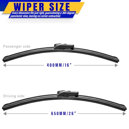 Image of 26 inch 16 inch Front Wipers Fits Chevrolet Trax 2024 2025 2026 Wiper Blades