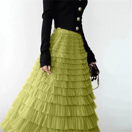 Women's Skirts A-Line Elastic Waist Multilayer Ruffles Casual Party Pleated Tulle Skirt3