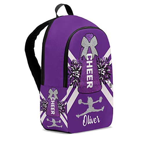 Purple White Print Cheer Cheerleaders Backpac Shoulder Casual Travel Daypack Computer Laptop Bag for Women Men Gift2