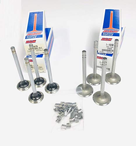 Intake & Exhaust Valves With Locks Compatible With Mercruiser Omc Marine Chevy 120/153 2.5 2.5L Engines #TOP18