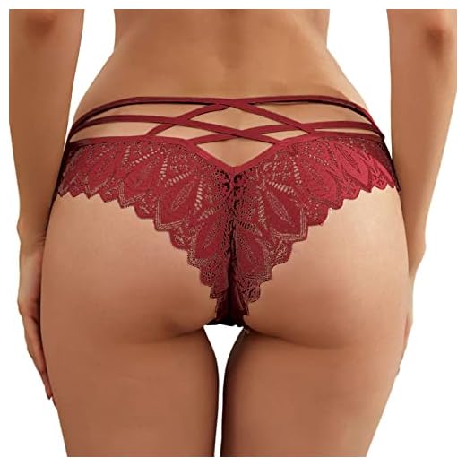 Générique Culotte sous-Vetements Culotte Hipster Culotte Sexy Culotte en Dentelle pour Femmculottes pour Femmes Crochet Dentelle Dentelle Jusqu'à Culotte Sexy Creux (A1 Vin, M)