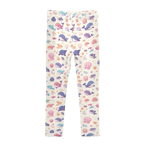 Sea Animals and Ocean Creatures Kids Girl's Legging Soft High Waisted Dance Pants Gym2