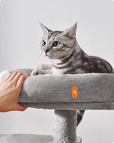 Feandrea Cat Tree, Small Cat Tower, Cat Condo, Kitten Activity Center With Scratching Post, Basket, Cave, Light Gray Upct59W #TOP4