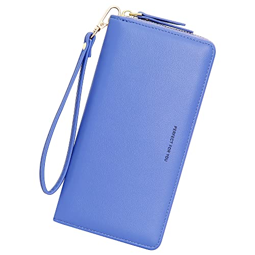 GEEAD Wallets for Women Large Capacity PU Leather Credit Card Holder Clutch Wristlet Wallet