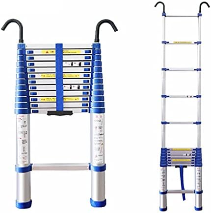 Aluminum Telescoping Ladder 20.5FT, Heavy-Duty 330LB Capacity, Extendable Extension Ladder with Hook, Ideal for Home, Loft, Outdoor Work & Projects