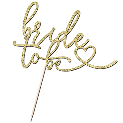 Auteby Glitter Bride To Be Cake Topper - Bridal Shower/Wedding Shower/Engagement/Bachelorette Party Decorations (Gold) #TOP2