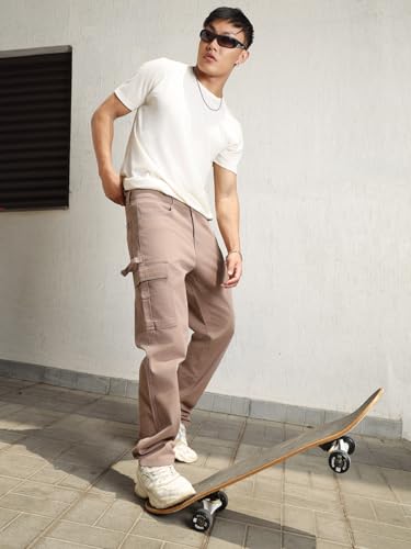Image of Hubberholme Men Smart Casual Summer Cotton Loose Fit Mid-Rise Trousers 65