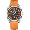 marvin Swiss Mens Watches Automatic Mechanical Watch for Men with Rubber Strap,50M Waterproof,42MM Sapphire Glass Black Dial Luxury Men's Wrist Watches