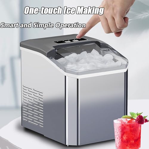 Fabricadora de hielo portátil para mesada plateada miniatura 4