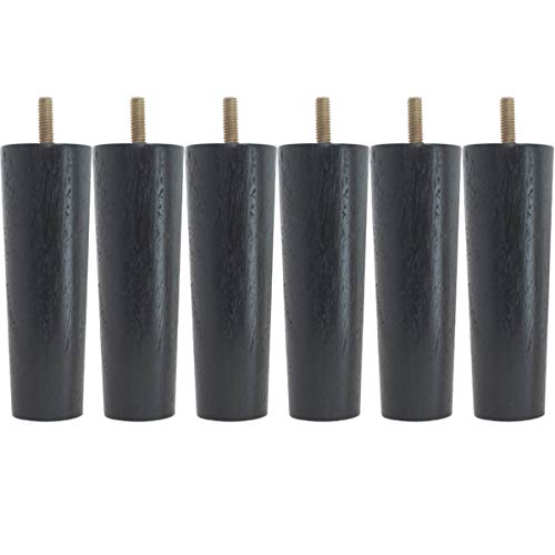 Kit 6 Pés Para Cama Box Solteiro Pé Para Moveis 13cm Preto