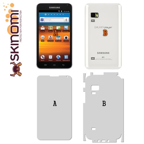 Skinomi Silver Carbon Fiber Full Body Skin Compatible With Samsung Galaxy 5.0 (Android Mp3 Player)(Full Coverage) Techskin With Anti-Bubble Clear Film Screen Protector #TOP5