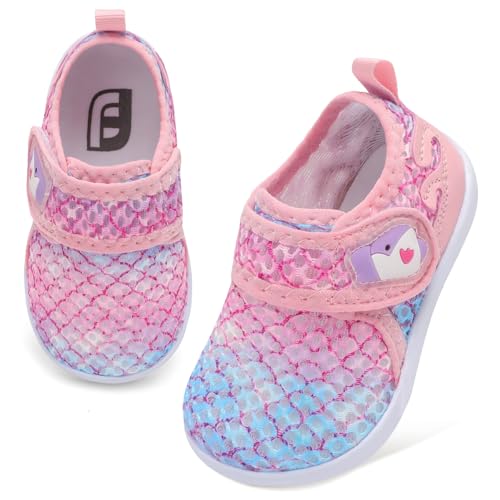 Image of JOINFREE Baby Girls Boys Water Shoes Swim Barefoot Shoes Sandals Water Sports Aqua Socks Sneakers for Beach Pool River Quick Dry PinkScale 12-18 Months Infant