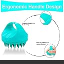 SILENCIO Shampoo Brush, Silicone Scalp Massager Hair Brush Head Massager Hair Growth Scrubber for Straight Curly Long Short Thick Thin Wet Dry Hair for Men Women Kids Pets (Ivory Green) gallery image