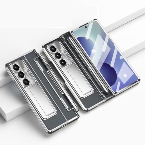 Funda rígida transparente Samsung Fold 8 con acabados premium en plata 1