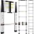 VEVOR Telescoping Ladder, 10.5 FT Aluminum One-Button Retraction Collapsible Extension Ladder, 375 LBS Capacity w/Non-Slip Feet, Portable Multi-Purpose Compact Ladder for Home, RV, Loft, ANSI Listed