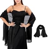 ZZHBOO 1 Pashmina Donna Elegante in Chiffon, Stola Sera Liscia, Sciarpa Abito da Sera e Matrimonio per Sposa, Damigella, Cerimonia e Feste