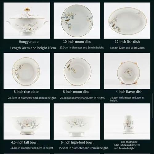 Domowa zastawa stołowa z porcelany kostnej, z miską/naczyniem/garnkiem do zupy/łyżką | zestawy obiadowe z porcelany kostnej wzór porcelanowy zestaw kombinowany