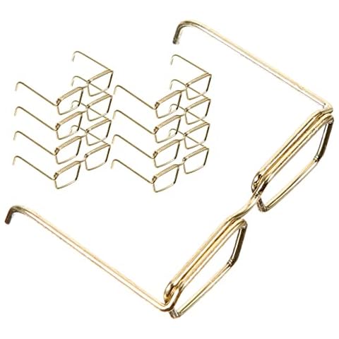 SEWOART Mini Glasses Toys - 10Pcs Doll Glasses Set Round Metal Frame Golden Steel Doll Accessories for Dress up and Photography Cover