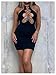 SHENHE Women's Sexy Cut Out Criss Cross Strappy Dress Deep Plunge Bodycon Club Rave Mini Dress Black Large