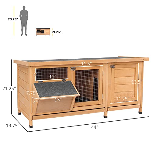 Pawhut USD51-132YL0131 Wooden Rabbit Hutch Bunny Hutch Cage Guinea Pig thumb #4