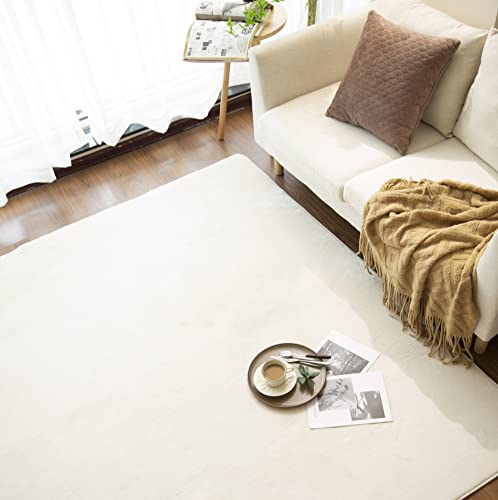 カーペット 低反発 ラグマット 洗える 厚手 12㎜ 130×190㎝ 約1.5畳 クッションラグ 微撥水 ホットカーペット対応 滑り止め付き こたつ敷きマット 低ホルム さらフワ 防音 アイボリー