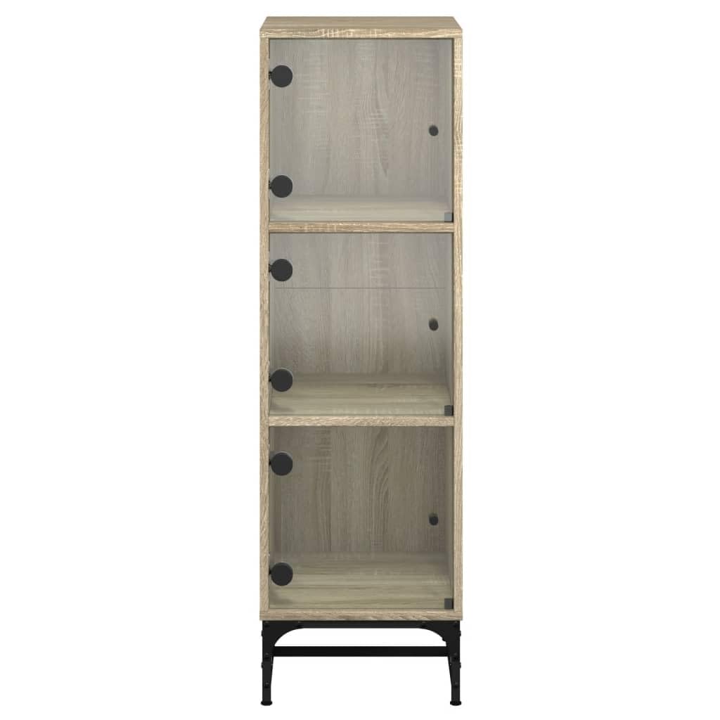 Fengshui Highboard ze szklanymi drzwiami dąb Sonoma 35 x 37 x 120 cm