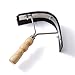 Eiqijci Metal Sweat Scraper for Horses – 2-in-1 Grooming Tool with Rubber Edge and Wooden Handle, Metal Curry Comb for Horses and Cattle, Compact Curved Scraper for Barn, Stable, and Equestrian Care