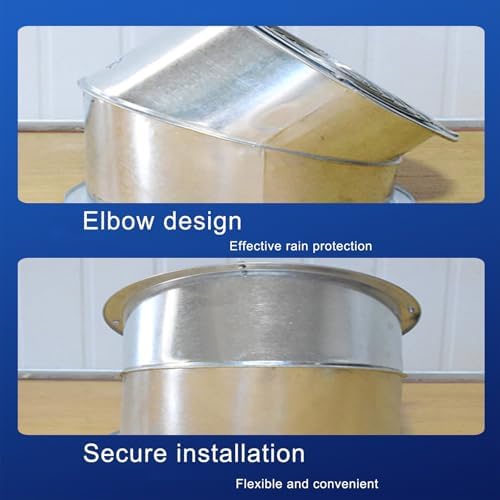 Galvanized Steel Vent Chimney Cap for Fireplace Exhaust, All-Weather Roof Vent Cover, Perfect Insulation, Durable Chimney Caps (25x25x25cm/9.8x9.8x9.8in)