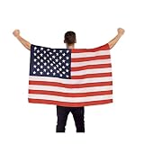 NIISDROP American Flag Cape 3x5 FT, Wearable USA Flag Cape, US Soccer Fan Cape, Applicable to 2026 Football Championship Fans Stadium Cheering, July 4th Independence Day Outfit