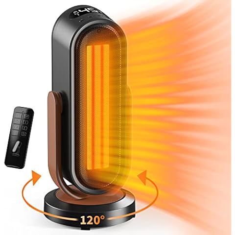 Heizlüfter mit Fernbedienung,Jialexin Keramik Heizlüfter Badezimmer energiesparend leise 800/1500W Heizstrahler-Schwarz Cover