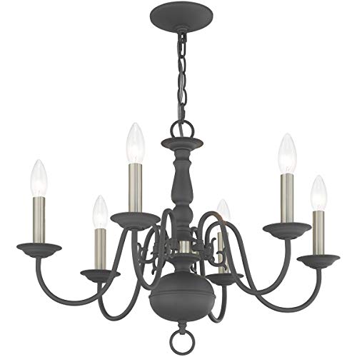 Image of Livex Lighting 6-Light Chandelier, Scandinavian Gray